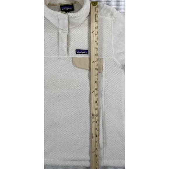 Patagonia Re-Tool Snap-T Fleece Pullover White Women's Medium - Picture 3 of 8